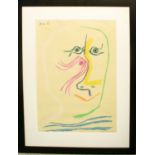 PABLO PICASSO (1881-1973) & HENRI DESCHAMPS (1898-1990), 'Hommage a Rene Char - 1969', lithograph,