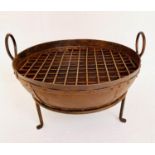 INDIAN KADAI FIRE BOWL, 60cm x 60cm, on stand.