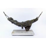 SYDNEY CHARLES HARPLEY (1927-1992) R.A., 'Girl in a Hammock', 77cm W x 41cm H, sculpture in