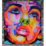 CONTEMPORARY SCHOOL, Portrait of Jackie Kennedy Onassis, Acrylic on canvas, 120cm x 100cm.