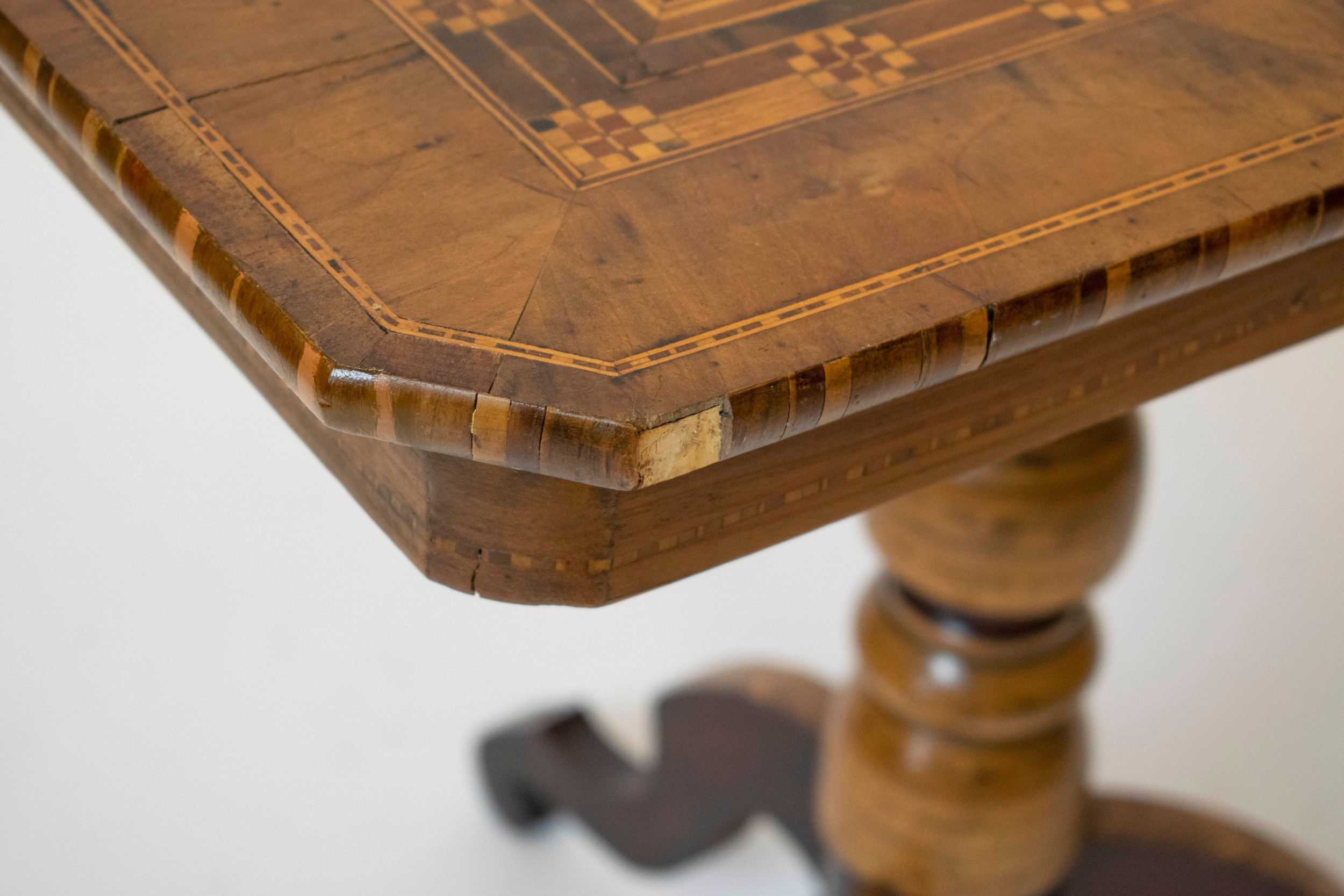 CENTRE TABLE, 76cm H x 80cm x 55cm D, 19th century Italian walnut, marquetry and parquetry. - Image 4 of 5