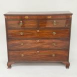 SCOTTISH HALL CHEST, 124cm W x 112cm H x 35cm D, early 19th century figured mahogany, of adapted