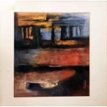 HARRY BAINES, (1910-1995), 'Abstract in Colours', oil on paper, 41cm x 56cm, signed, framed. (