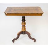 CENTRE TABLE, 76cm H x 80cm x 55cm D, 19th century Italian walnut, marquetry and parquetry.