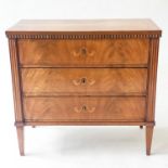 COMMODE, 97cm W x 50cm D x 89cm H, early 19th century Italian, flame mahogany and satinwood with '