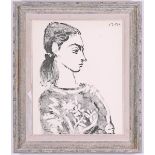 PABLO PICASSO, “Femme” lithograph after Picasso, dated in the plate, printed in 1959 by Young &