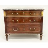 DIRECTOIRE COMMODE, 95cm W x 51cm D x 81cm H, early 19th century, mahogany and brass bound, with