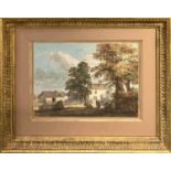 PAUL SANDBY R.A. (1725-1807) 'Landscape with a farm and outbuildings', watercolour, 28cm x 20cm,