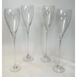 OVERSIZED CHAMPAGNE FLUTES, two pairs, largest 122cm H. (4)