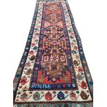 ANTIQUE KAZAK RUNNER, 300cm x 93cm.