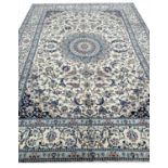 PART SILK NAIN CARPET, 345cm x 245cm.