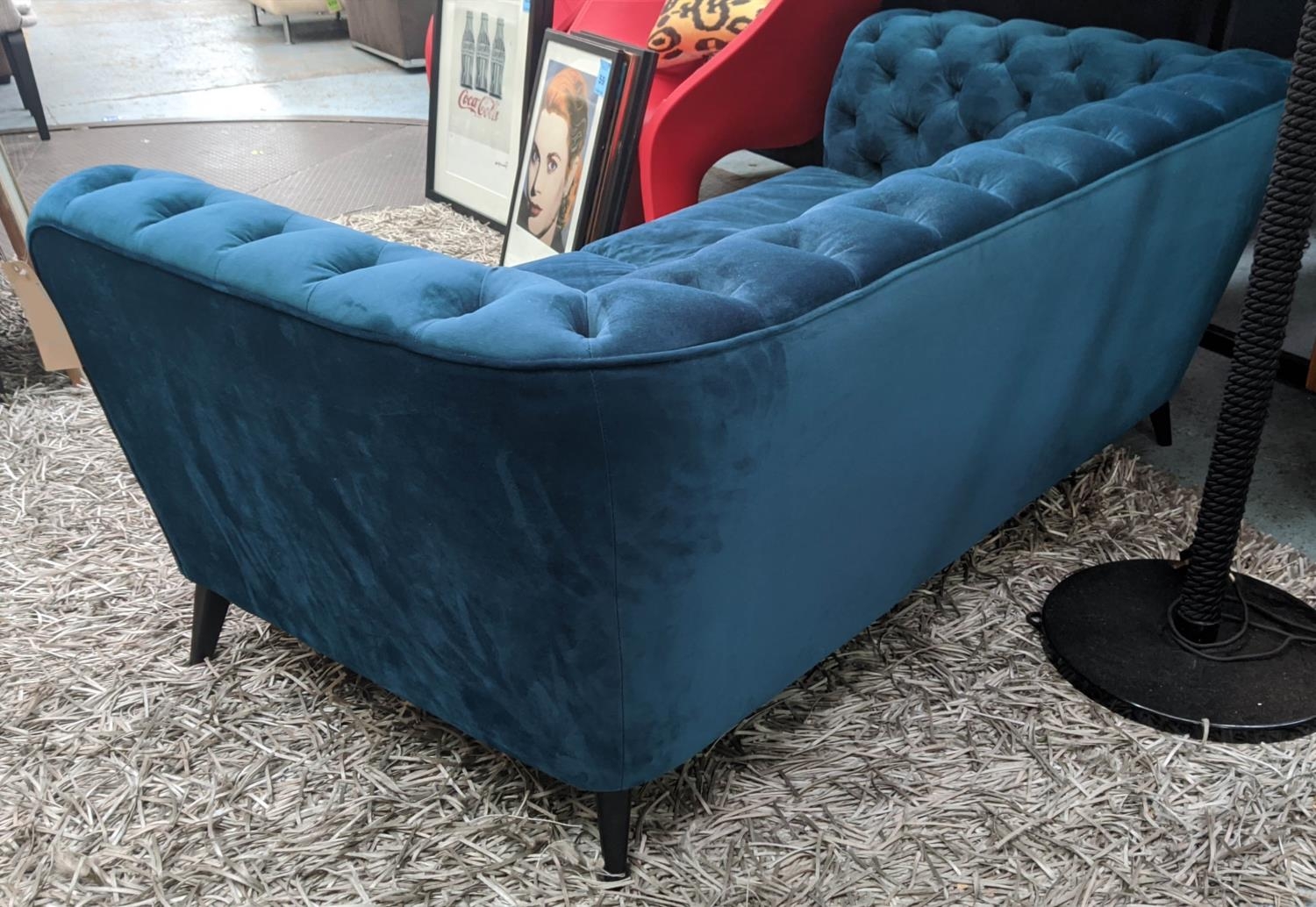 MADE.COM SLOAN SOFA, 180cm W, with sea foam blue velvet upholstery. - Bild 10 aus 11