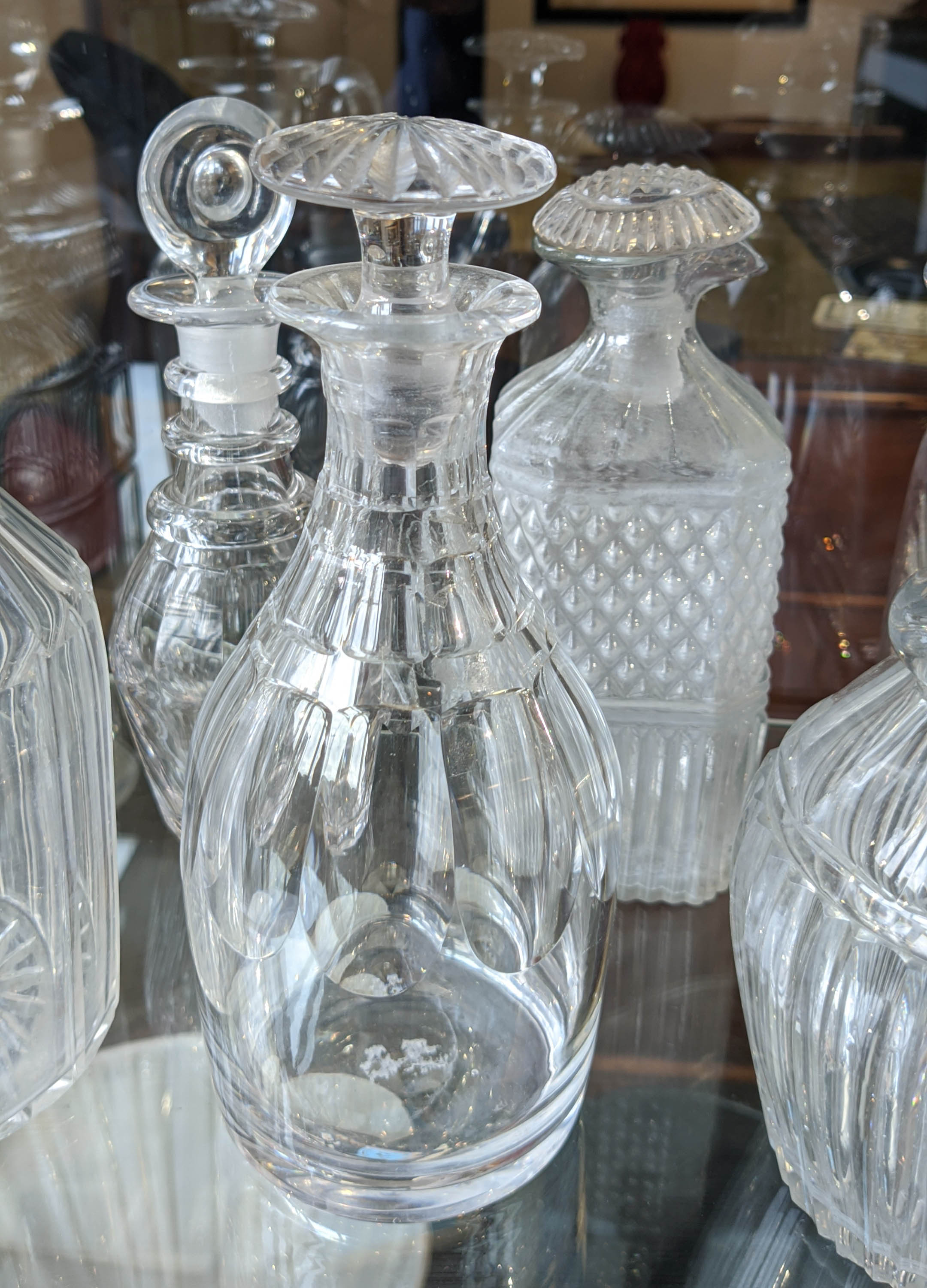 DECANTERS, a collection of ten, various cut glass decanters, early 19th century some with - Bild 8 aus 10