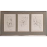 SCHMITTEN 'Nude Studies', ink on paper x 3, each 17cm x 10cm, framed signed and dated 65.