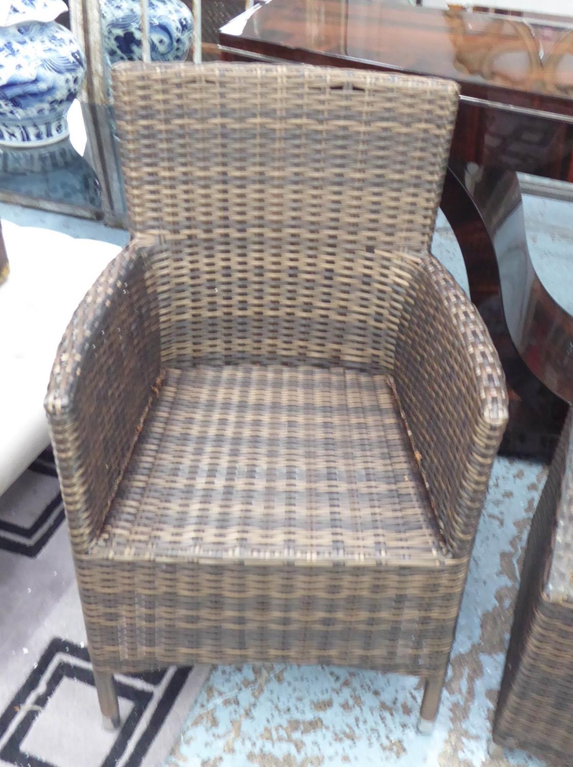 GARDEN SET, including a pair of rattan armchairs, 57cm W x 86cm H and a low table with a glass - Bild 2 aus 7