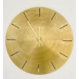 WALL CLOCK, oversized, gilt metal, 86cm x 86cm.