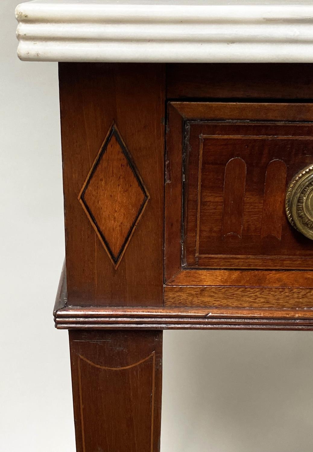 SIDE TABLE, BY EDWARDS & ROBERTS, 107cm W x 76cm H x 54cm D, late 19th century Sheraton revival, - Bild 4 aus 12