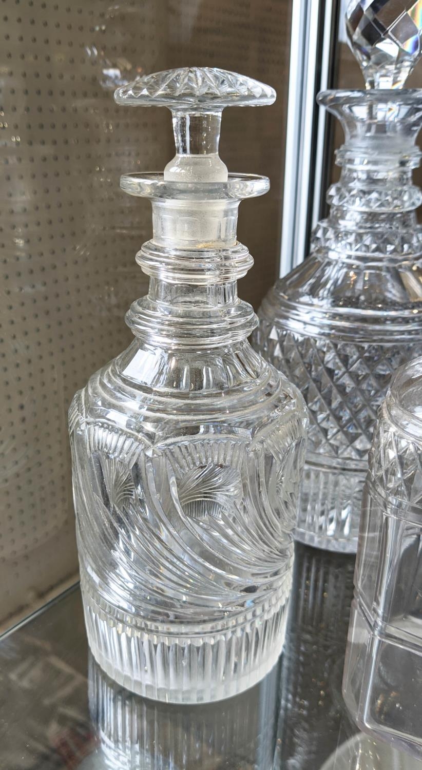 DECANTERS, a collection of ten, various cut glass decanters, early 19th century some with - Bild 3 aus 10