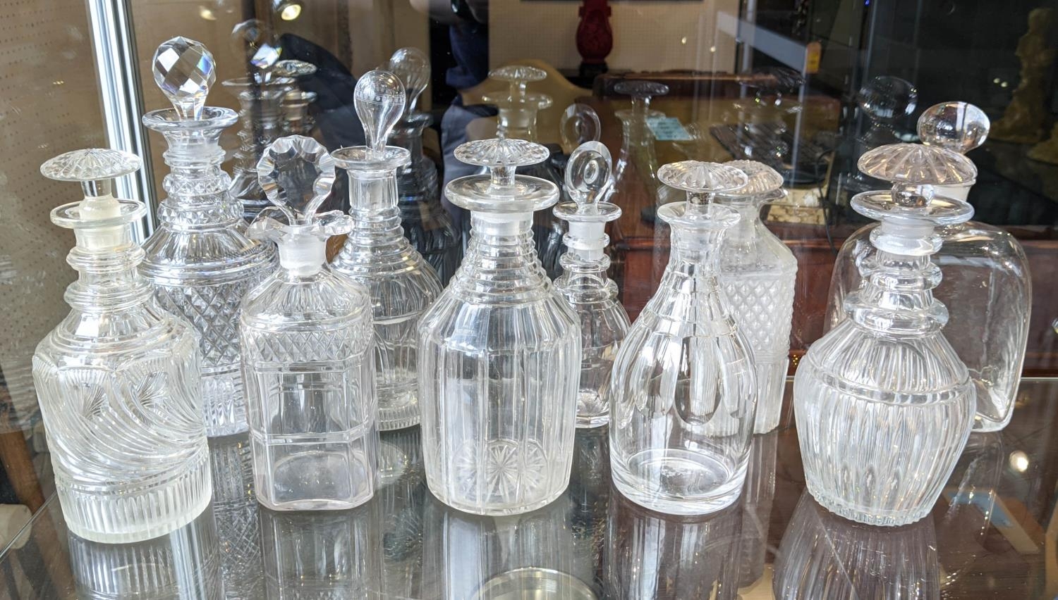 DECANTERS, a collection of ten, various cut glass decanters, early 19th century some with - Bild 2 aus 10