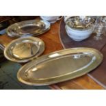 SERVING TRAYS, a set of fourteen silver plated by Guy Degrenne, France. (14)