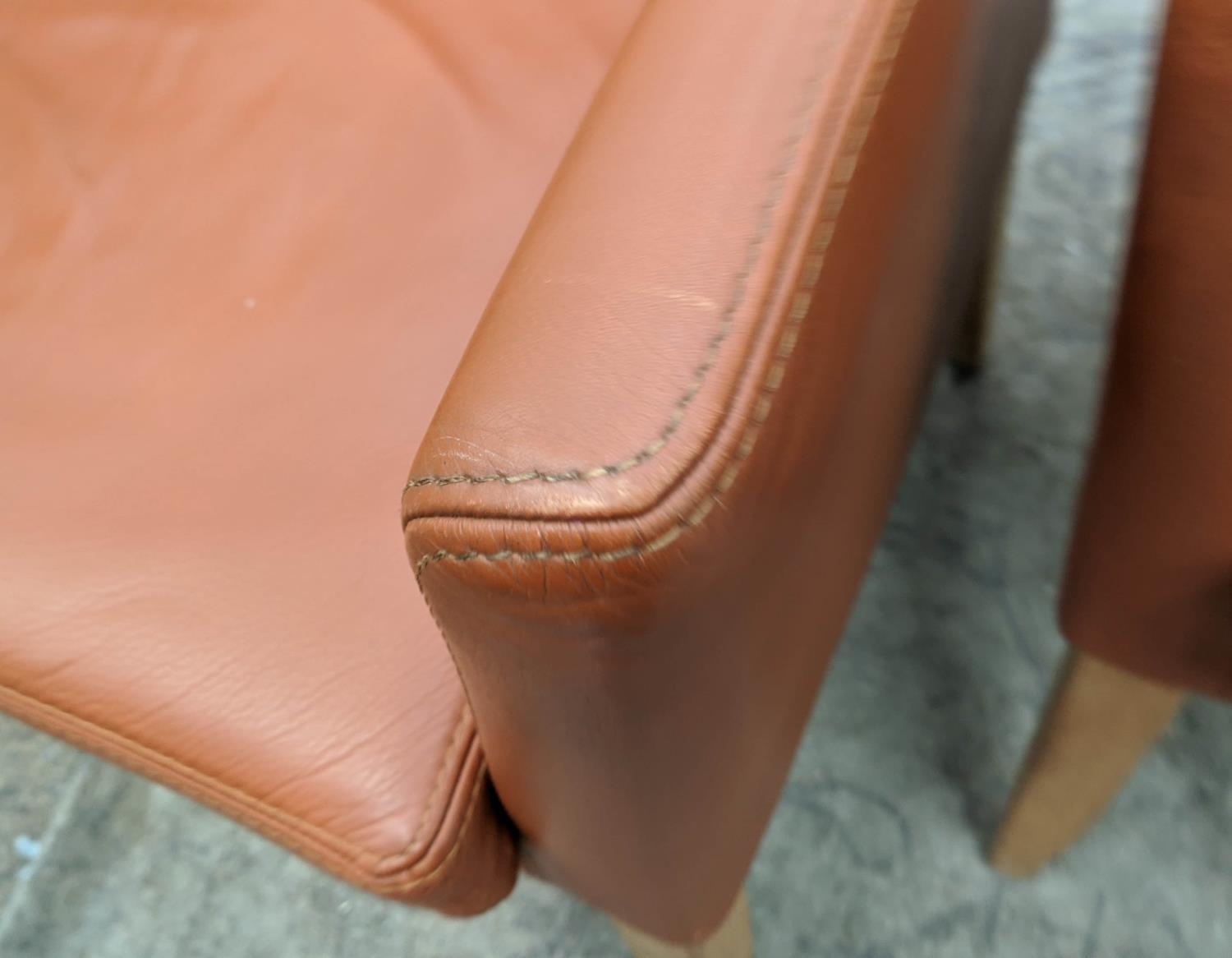 ARMCHAIRS, a pair, 86cm H tanned leather finish. (2) - Bild 3 aus 5