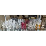 COLLECTION OF ASSORTED DRINKING GLASSES, early 18th/mid 19th century including a set of tavern