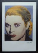 ANDY WARHOL 'Grace Kelly', lithograph, from Leo Castelli gallery, stamped on reverse, edited by G.