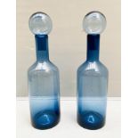DECANTERS, a pair, Murano style glass, 56cm high, 15cm diameter. (2)