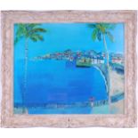 AFTER RAOUL DUFY, Bay of Angels, Nice, quadrichrome, signed in the plate, French frame, 64cm x 53cm.