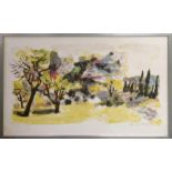 MAURICE ELIE SARTHOU (France 1911-1999) 'Paysage from Le Toureau' lithograph, 37cm x 55cm, signed