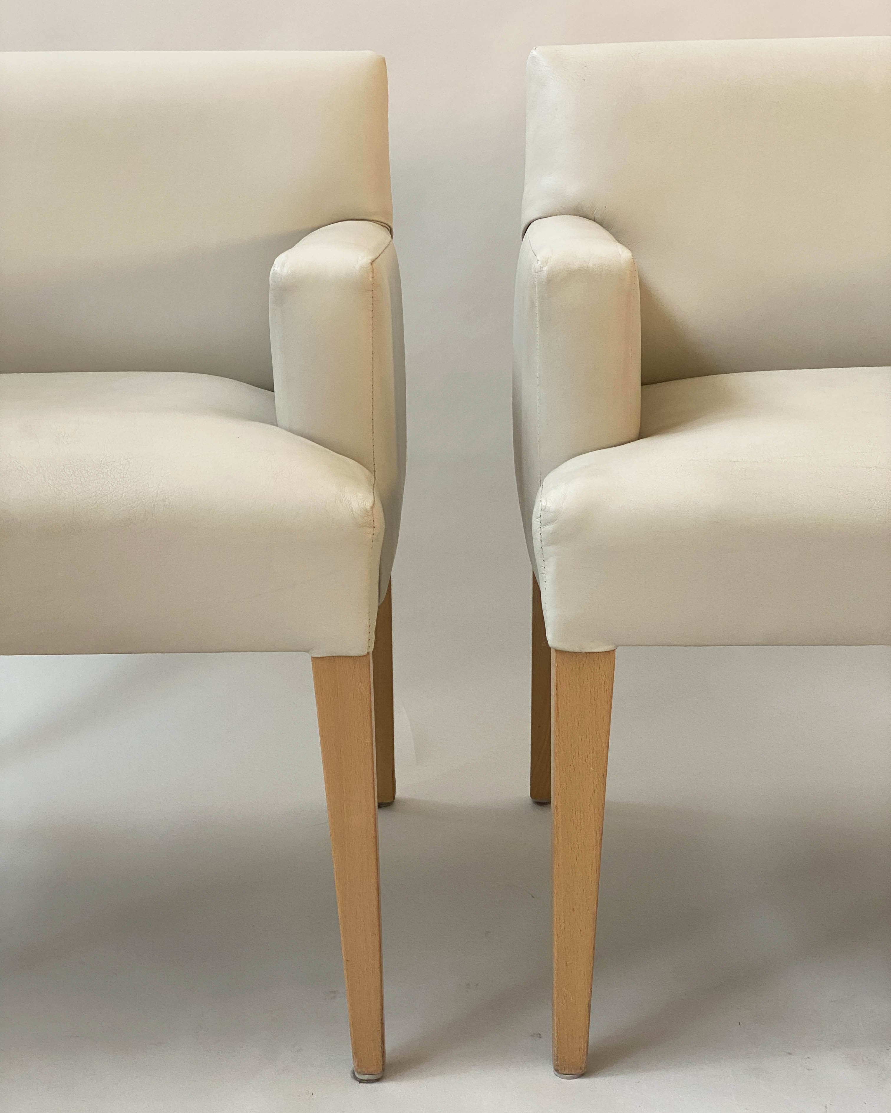 ARMCHAIRS, a pair, 66cm W, 1970s Scandinavian style grey leather with tapering supports. (2) - Bild 4 aus 12