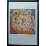 ANDY WARHOL 'Tiger', lithograph, from Leo Castelli gallery, stamped on reverse, edited by G.