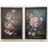 AFTER THE DUTCH SCHOOL, floral still lives, a pair framed prints, 120cm x 80cm. (2)
