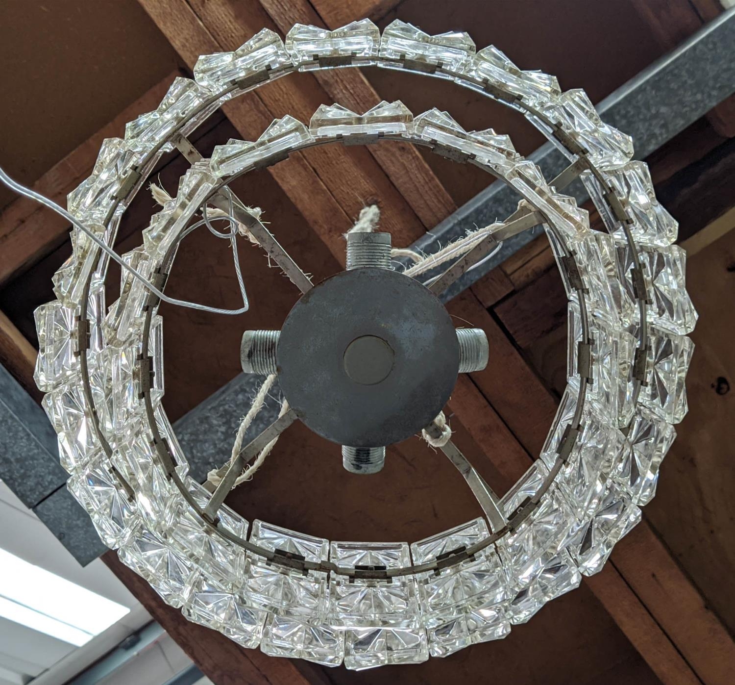 CHANDELIER, vintage 1960's Austrian cut crystal and nickel, 38cm diam. - Image 3 of 4