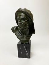 JOHANNES DOMMISSE (1878-1955) 'Fisherman' bronze patinated terracotta with signature, numbered and
