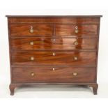 SCOTTISH HALL CHEST, early 19th century mahogany of adapted shallow proportions with two short above