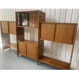 LADDERAX SHELVING, approx. 164cm H x 270cm W x 36cm D, 1960's teak, for Staples, comprising four