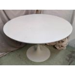 AFTER EERO SAARINEN TULIP STYLE DINING TABLE, white 73cm H x 121cm D.