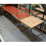 P TENDERCOOL MODULAR LOW TABLES, a set of three, 83cm x 42cm x 35cm at largest. (3)