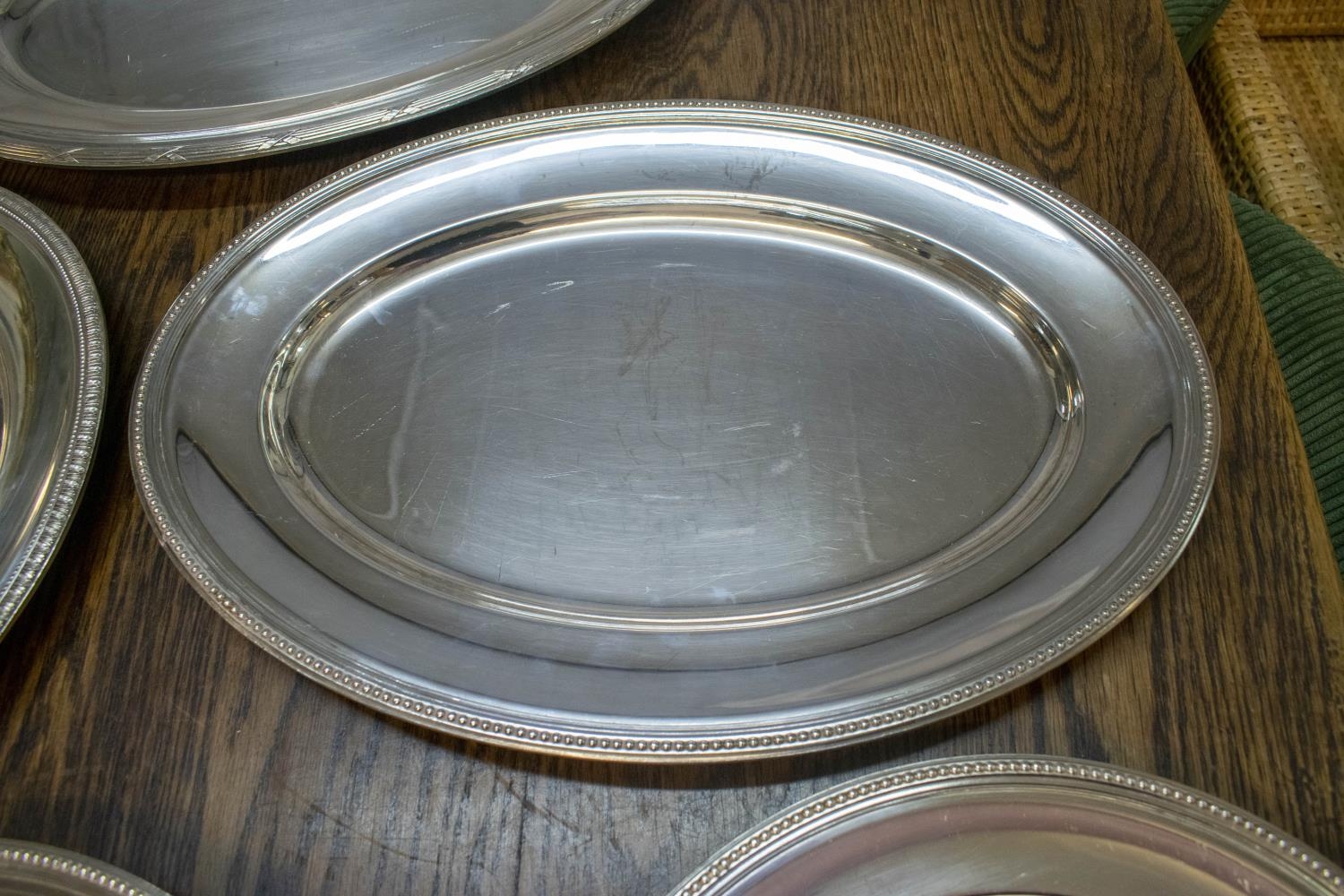 CHRISTOFLE TRAYS, nine, various including oval serving trays. (9) - Image 5 of 8