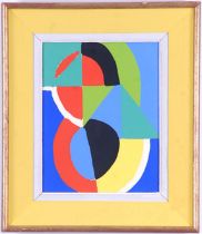 SONIA DELAUNAY, Abstract pochoir after the gouache, published by SanLazaro 1956, ref: Daniel