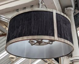 CHARLES EDWARDS SMALL SILK DRUM SHADE LIGHT, 85cm drop approx.