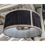 CHARLES EDWARDS SMALL SILK DRUM SHADE LIGHT, 85cm drop approx.