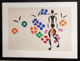 HENRI MATISSE, 'La Negresse', lithograph from cut out collage, 34cm x 47cm, framed.