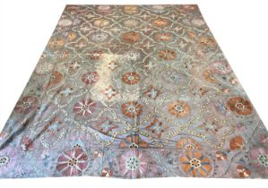 SUZANI, 245cm x 323cm, North Uzbekistani, extremely large, woven silk.