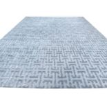 CONTEMPORARY ART DECO DESIGN CARPET, 400cm x 300cm geometric silver field.