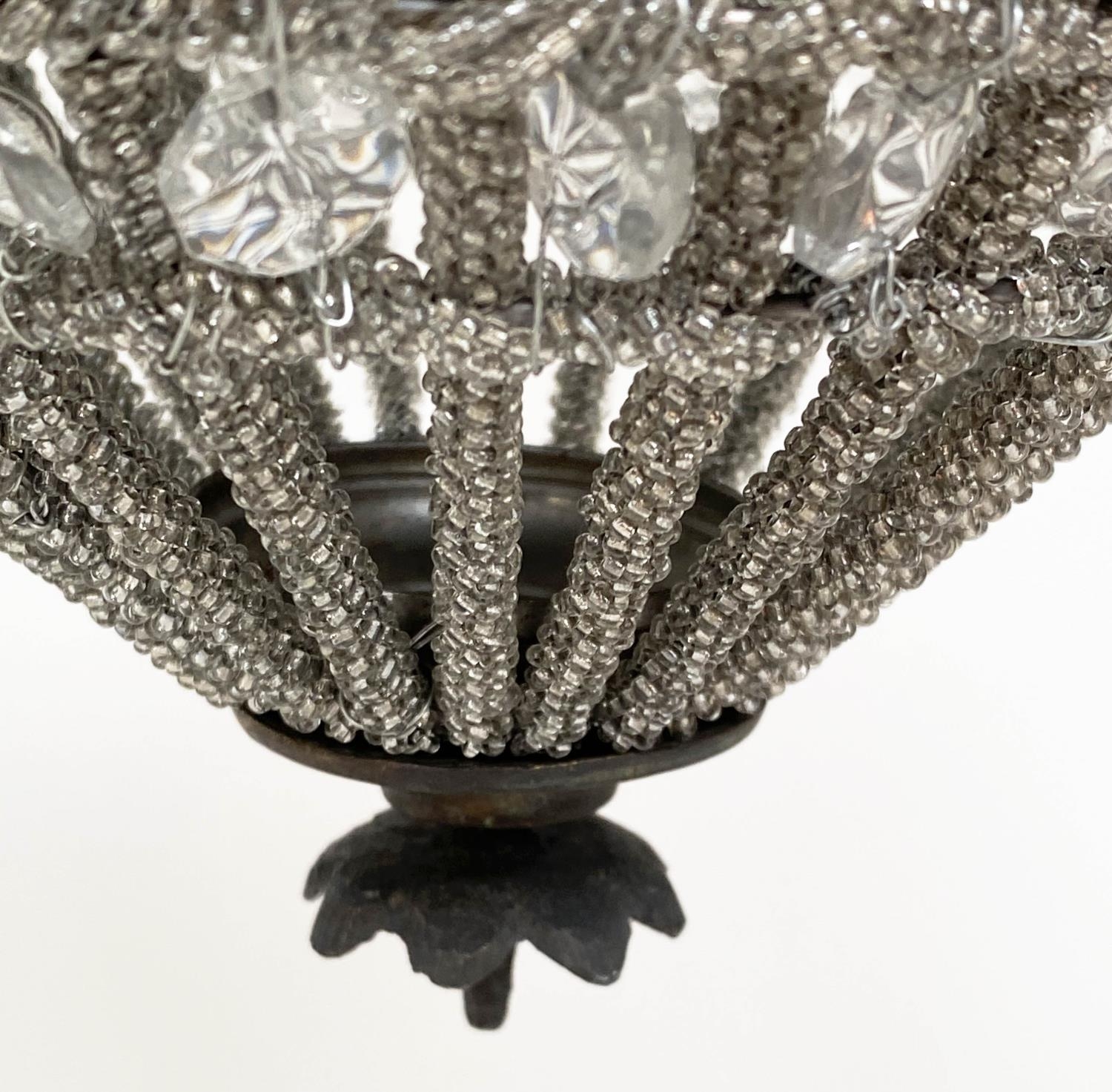 HALL LANTERNS, a pair, crystal and antiqued metal of baguette form, 43cm H x 27cm. (2) - Image 6 of 7