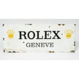 ENAMEL SIGN, 'Rolex Geneve', 60cm L x 24cm W.