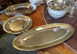 SERVING TRAYS, a set of fourteen silver plated by Guy Degrenne, France. (14)