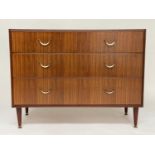 MEREDEW CHEST, 1970s teak with two short and two long drawers, 102cm W x 46cm D x 78cm H.